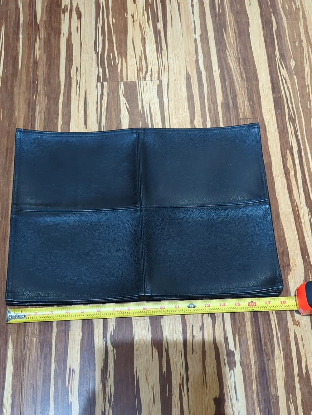 Leather placemats,set of 6 black